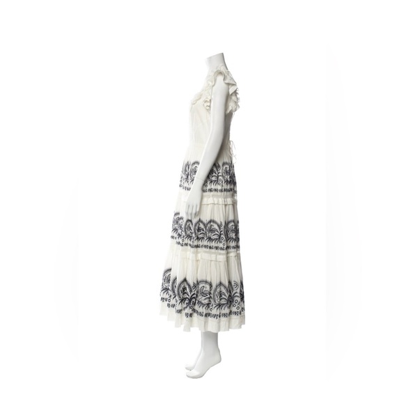 Ulla Johnson White and Black Maxi Juliette Dress SZ (6) - Picture 6 of 15